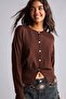 Ultra Soft Fitted Crew Neck Buttoned Knitwear Cardigan I1626Ax26Au - 5