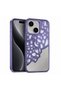 Apple iPhone 14 Compatible Case Lace Mirror Silicone Case Deep Purple