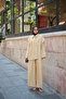 Women's Shawl Detailed Shirt Set Yellow