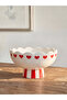 ESVAB • وعاء سيراميك عصري وفاخر مزين بتصميم قلب مطرز وقاعدة مخططة