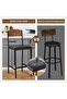 Space-Saving Bar Table and 2 Upholstered Chairs Set – Counter Height Dining Set with Footrest, Storage Shelf & Wine Rack – Ideal for Kitchen, Dining Room, or Home Bar – Easy Assembly - 3