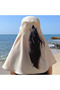 Women's Sun Hat, Wide Brim Shawl Hat with Neck Protection Design, Hiking Hat, Outdoor Beach Hat, Fishing Hat - Black - 2