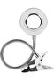 Light Clip Clip-on LED Desktop Magnifying Light Clip 3-Mode Dimmable Magnifier for Bed Work Crafts DIY Silver 1 Unit