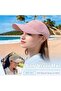 Women's knit running cap, wide brim, UV protection, suitable for ponytails, quick-drying, beige. - 5