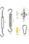 Shade Sail Mounting Set - 44-piece Mounting Set with Fixing Components, Stainless Steel 306 Mounting Accessories - Suitable for Garden Shade Sail - 2