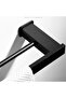 1 Pc Wall-Mounted Towel Holder - 40cm Double Rail Aluminum Towel Rack, No Drilling Required, for Bathroom & Kitchen (Black) - 3