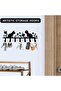 Black wall-mounted key rack with 7 hooks; decorative design; suitable for hallways, entrances, living rooms, etc. - 4