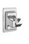 No-drill shower head holder - Adhesive shower head holder - Adjustable tilt angle - Universal handheld shower head holder - Silver