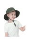 Children's fisherman's hat, UV protection, breathable cotton, wide brim, boys' and girls' summer beach hat - military green - S - 5