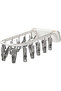Multi-clip clothes rack, foldable, wall-mountable, strong load-bearing capacity, windproof, includes clothes hangers.