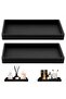 Rectangular silicone bathroom tray, Geschikt voor vanity, bathtub, kitchen 2-piece set, black.