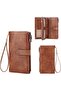 Multi-card slot anti-magnetic wallet, 19.3x11x2.5 cm, Brown, Shielded design, Large storage space, With wrist strap