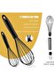Silicone Whisk - 2-Piece Set - Heat Resistant - Non-Slip Grip - Stainless Steel - Ergonomic Design - Kitchen Helper - 2