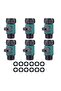 6-Piece Garden Hose Shut-Off Valve Set Plastic Water Valve Compatible with Standard 3/4" Threads Quick Connector Green - 2