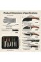8-Piece Kitchen Knife Set with Roll Bag & Sharpening Rod, Chef Knives & Meat Butcher Cleaver for Home Kitchen & Restaurant Prep, Complete Cutlery Kit with Gloves for Home Cooks & Chefs - 3
