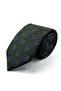 Green Navy Blue Motif Pattern Classic Tie with Handkerchief Kk13980 - 3