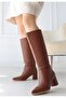 Roksa Tan Leather Heeled Boots - 2