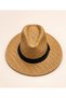 Banded Round Wide Brim Straw Fotr Hat Unisex