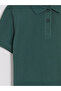 Esvab • Modern & Distinctive Devrik Roba Collar Girls' Pique T-Shirt - 5
