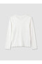 White Crew Neck Embroidered Girls' T-Shirt - 3