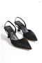 Stoned Black Stiletto Pointed Toe Heel 7 cm