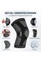 Unisex knee support brace with patellar gel pad and lateral stabilizer. Adjustable and suitable for running, fitness, and other sports. (Black, L) - 2