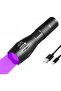 Rechargeable 395nm UV flashlight, portable LED black light flashlight with white light combination, pet liquid detector for dogs and cats,...