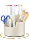 Pen holder with 3 compartments and 360-degree rotating desk organizer - perfect for pencils and stationery