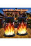 Outdoor solar light with flashing flame effect, waterproof solar lantern, suitable for gardens, patios, and courtyards, 2-pack. - 2
