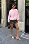 Women's Pink Scallop Embroidered Blouse Jacket - 5