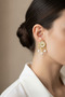 Butterfly Motif Pearl Detailed Dangle Yellow Color Bijouterie Earrings - 2
