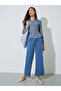 Blue Striped Waist Tie-Up Fitted Shirt - 2