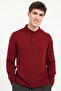 Men's Slim Fit Half Turtleneck Burgundy Knitwear
