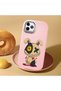 حافظة متوافقة مع هاتف iPhone 11 Pro، حافظة حماية للكاميرا من السيليكون الوردي، حافظة هاتف مزدوجة بنمط شخصيات - 2