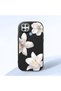 Oppo A15S Compatible Case Camera Protective Black Silicone Couple Phone Case with Floral Pattern