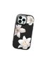 iPhone 13 Pro Compatible Case with Camera Protection Black Silicone Couple Phone Case with Floral Pattern - 3