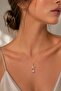 316L Steel Chain Gold Color Star Model Pink Drop Stone Model Necklace - 2