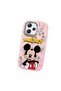 Redmi 12 Compatible Case Camera Protector Pink Silicone Couple Phone Case with Character Pattern - 3