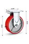 Polyurethane (PU) Silent Castor-Set of 4 Heavy Duty 2 Swivel + 2 Rigid Fixed Castor Wheels, Locking Industrial Plate Caster for Furniture, Workbench with Screws (Red, 8 INCH) - 5