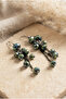 Handmade Green Crystal Beaded Dangle Special Design Earrings - 3