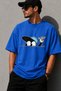 Character with Hat Printed Crew Neck Casual Unisex Oversize T-Shirt - Cartoon Themed Cotton T-Shirt