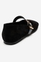 Jonas Black Suede Genuine Leather Women's Ballerina Shoes with Belt - 5