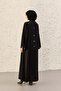 Nihal Handcrafted Stone Embellished Black Robe - 3