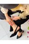 Self Black Suede Buckle 5 cm Heel Sandals - 2