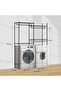 Space-Saving Over Washer and Dryer Storage Rack – 4-Tier Kids Organizer Shelf with Adjustable Drying Rod, Wire Basket & Hooks – Fits Standard Laundry Machines – Ideal for Children's Room Storage - 3