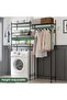 Space-Saving Over Washer and Dryer Storage Rack – 4-Tier Kids Organizer Shelf with Adjustable Drying Rod, Wire Basket & Hooks – Fits Standard Laundry Machines – Ideal for Children's Room Storage - 6