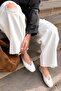 Siena Women's White Square Toe Ballerina Slingback - 8