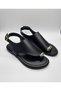 Cego Women's Gold Ring Detailed Black Flip-Flop Sandals - Soft and Comfortable for Daily Wear - 6