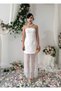 Women's White Strapless Lace Detailed Slim Fit Long Evening Dress - 8