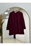 Mahay Heart Embroidered Slit Tunic-Ss13074 Claret Red - 2